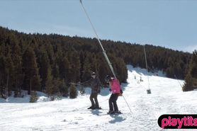 Cute blonde teen gets fucked by her skii intructor