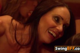 Swinger couple for the first time experiences an intens