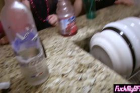 Horny wild bride got fucked for last time at a party