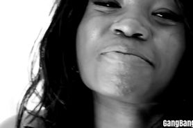 Black busty babe in hot lingerie was ready for big dick