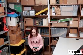 Horny redhead teen caught by a perverted policeman