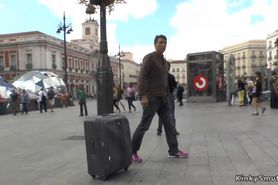 Petite Spanish slut public disgrace