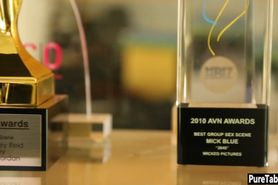 Weird blonde pornstar fan sucks and fucks his big dick