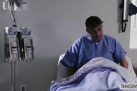 Pale Shemale Nurse Casey Kisses fucks her horny patient