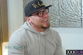 Two hot Asian babes massage a perverted new client