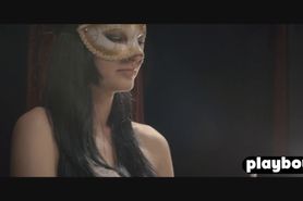 Hot busty horny babe satisfied herself with a big toy