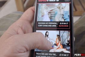 My sexy blonde big titted MILF stepmom gave me head