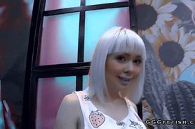 Busty petite cherry english in gangbang and cums action