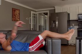 Two 20yo twink friends make love on the leather sofa