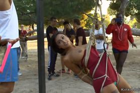 Slaves in bondage disgraced in public