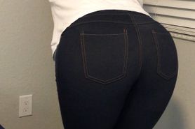 Big booty blonde sissy jeans tease
