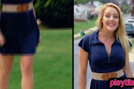 Hot blonde actress host a show about sexshop adventures