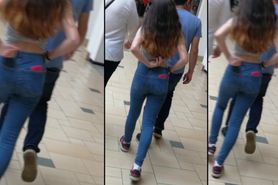 Candid Teen girl in tight jeans