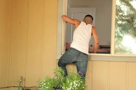 He secretely watched him and fucked him really hard aft