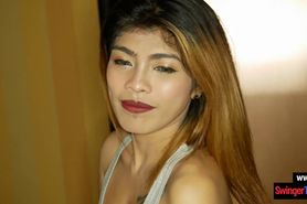 Sexy Thai amateur teen rides his hard cock like a pro