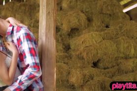 Skinny brunette teen gets fucked really hard outdoors