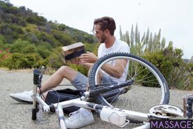 Delivery guy enjoyed in a massage teens olied pussy