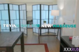 Petite brunette passed a perverted cock massage test