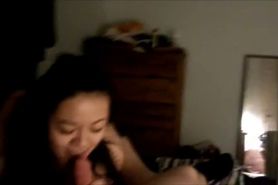 Asian Slutwife Sucks Cock
