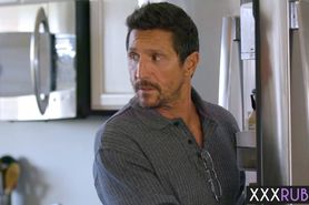 Wet teen enjoyed the clients big thing and massage him