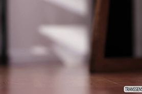 Tattooed Tgirl Lena Kelly fucks in the office