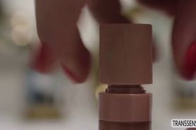 Pale blonde Tranny Janelle Fennec passionate anal