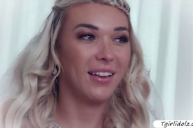 Tattooed Tgirl Aubrey Kate having fun with TS Khloe Kat