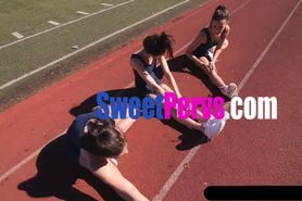 Lesbian teen athletes eating pussies after workout