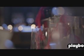 Romantic dinner finished with sensual fucking on table