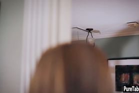 Blonde babe used a guy from the loft to seduced her