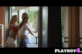 Two horny babes seduced a best friend with big cock