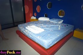 Asian tranny used a guys big dick to pleased herself