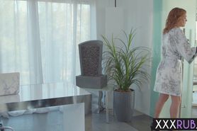 Ebony babe massage a client with help of horny MILF