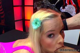 Blonde ariella shows bukkakes and hard pounding