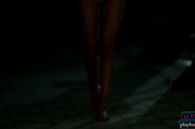 Petite body teen Vi Shy gives swimming pool striptease