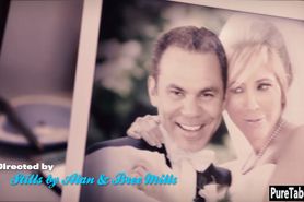 Busty blonde took a husbands big thing and rode it