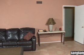 Group of bad black guys filled all brunette MILFs holes