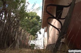 Wet blonde MILF got banged by a group of black thieves