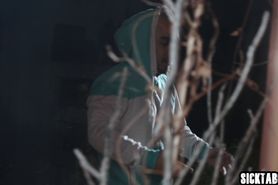 Horny blonde babe used a bad friend with big hard cock