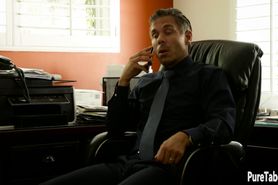 Two nasty babes rode guys big dick after they sucekd it