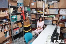 Sexy brunette thief got busted by a bad LP officer