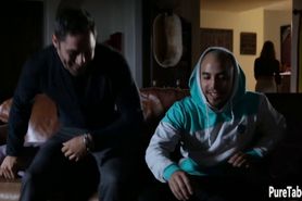 Pretty teen satisfied herself with guys dick