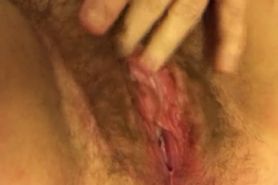 Close-Up Hairy Pussy Masturbating
