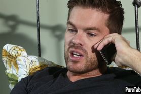 Beautiful blonde MILF passion rode a big hard thing