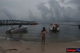 Amateur porn video with his curvy Thai girlfriend slut