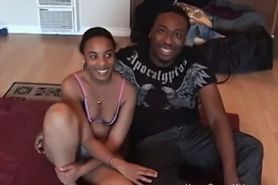 Amateur black couple make their first porn video