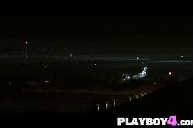 Two sexy small tits MILF babes rode friends hard thing