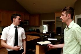 His twink schoolmate came to fuck him at his new luxury