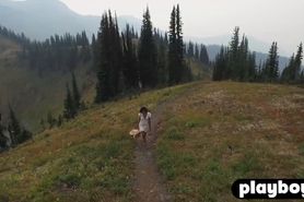 Pretty model MILF do something fun and sexy outdoor