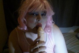 sissy Jenna sucking a dildo